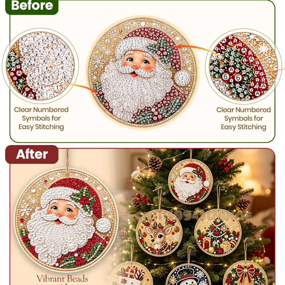 6 peças de enfeites de Natal,  - Art Craft Kit avaliação e preço